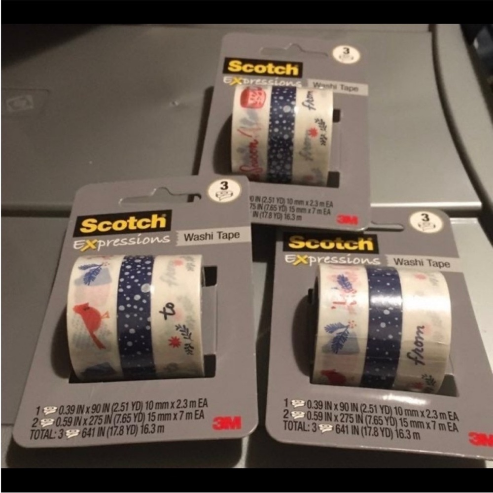 Scotch Expressions Washi Tape Set 9 Rolls Holiday NEW